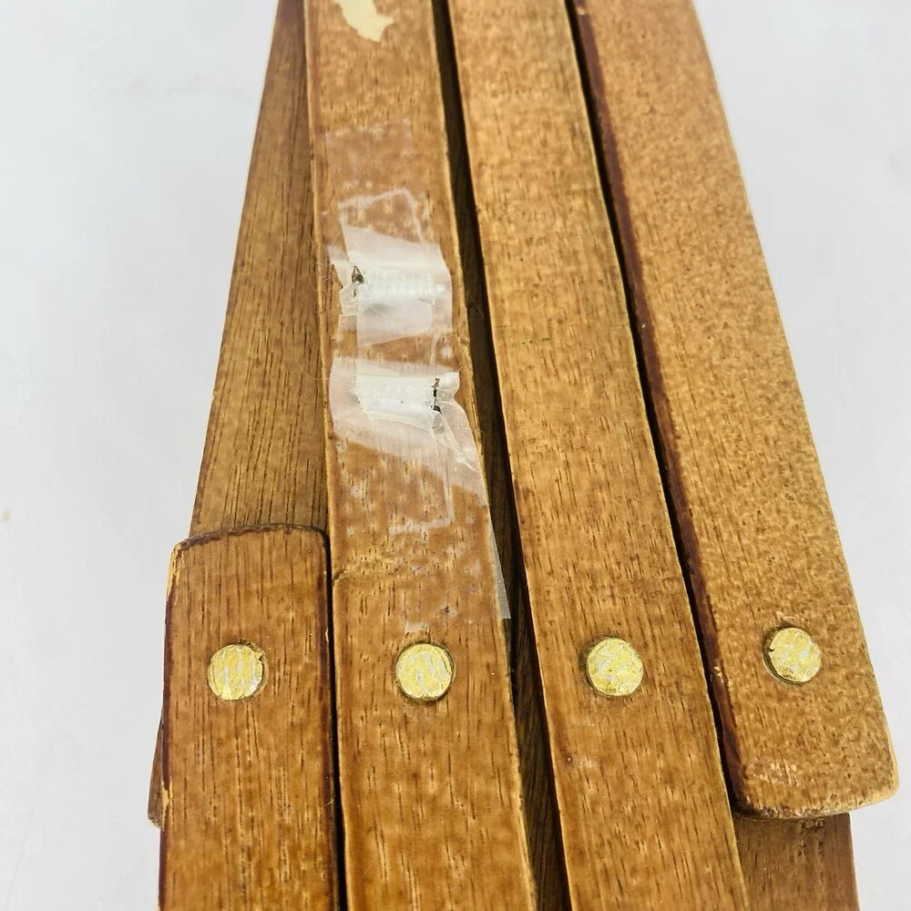 Vintage Wooden Accordion 10 Peg Rack Expandable Wall Coat Hat Hook Rustic
